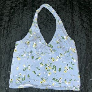 Baby blue with flowers size: L